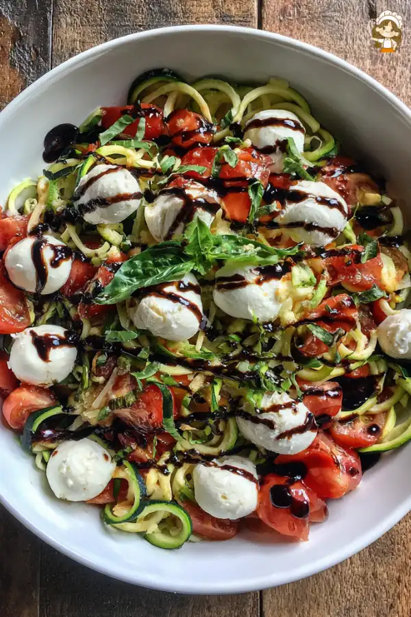 Preparation of Bruschetta Zoodle Bowl Recipe
