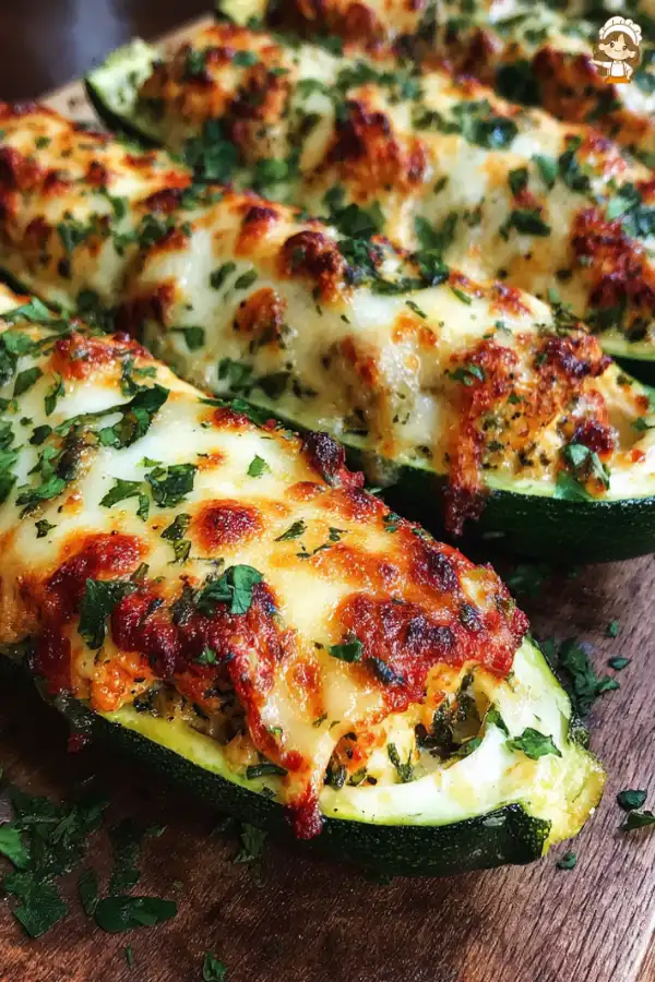 Preparation of Chicken Parmesan Zucchini Boats Recipe