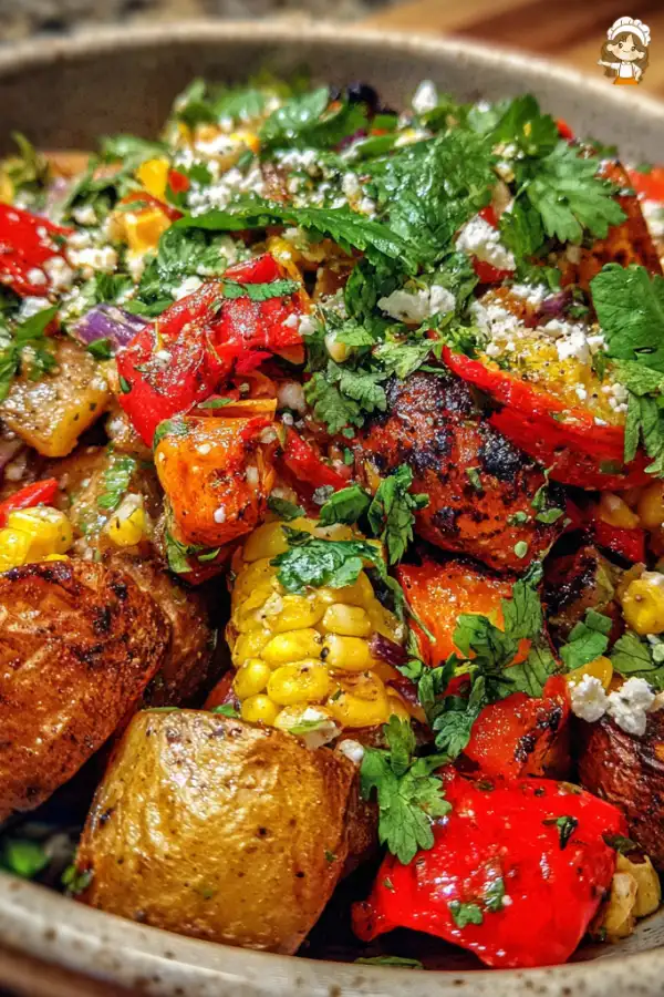 Preparation of Southwest Roasted Veggie Potato Salad