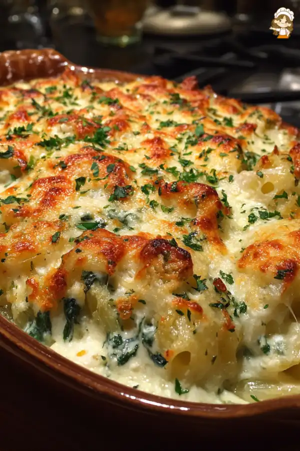 Step-by-Step Preparation of Spinach Artichoke Pasta Bake Recipe