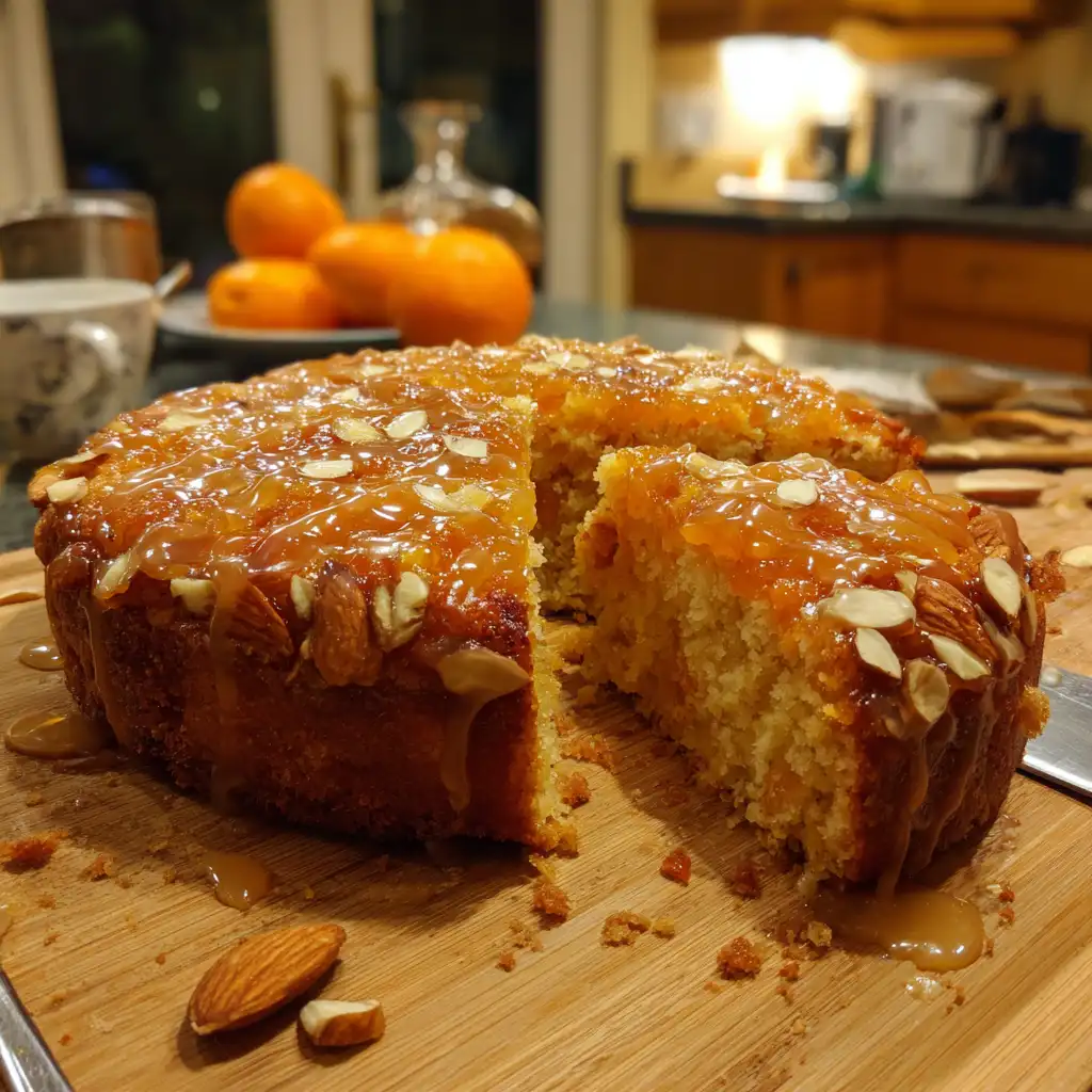 Apricot Almond Cake with Orange Drizzle