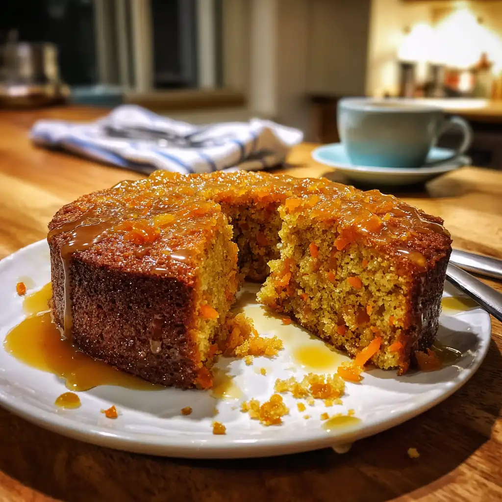 Apricot Carrot Sticky Cake with Saffron