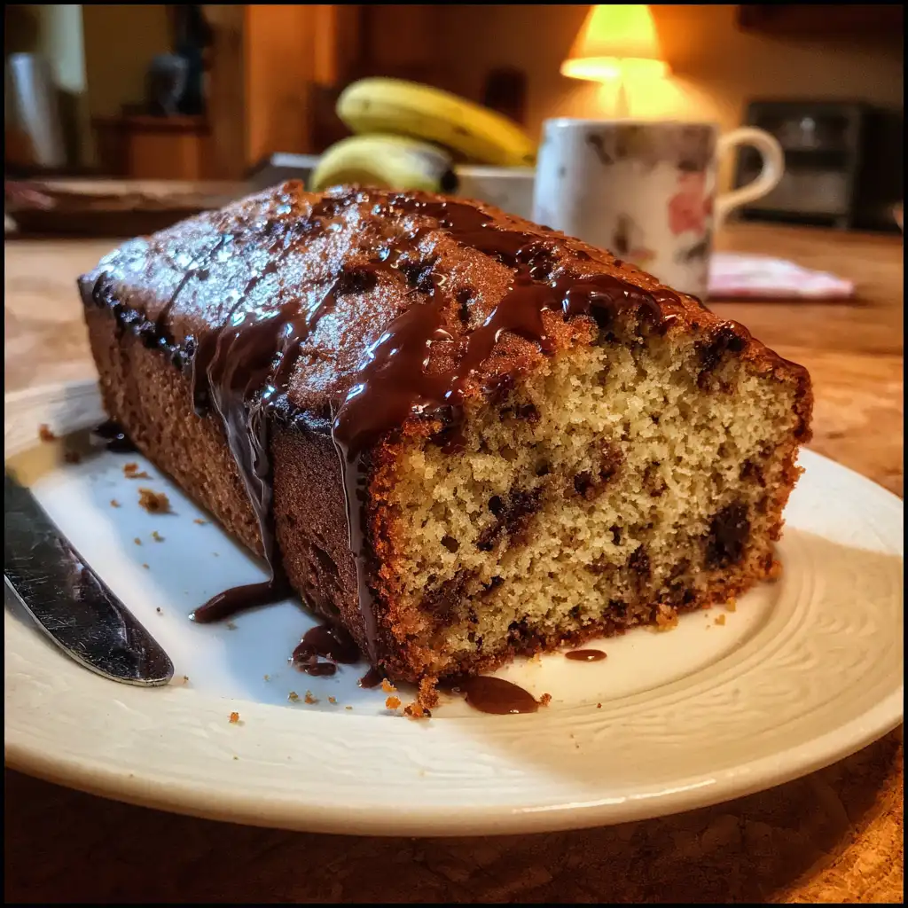 Banana Chocolate Chip Loaf with Espresso Glaze Recipe