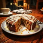 Dense Clove Date Cake with Cream Drizzle