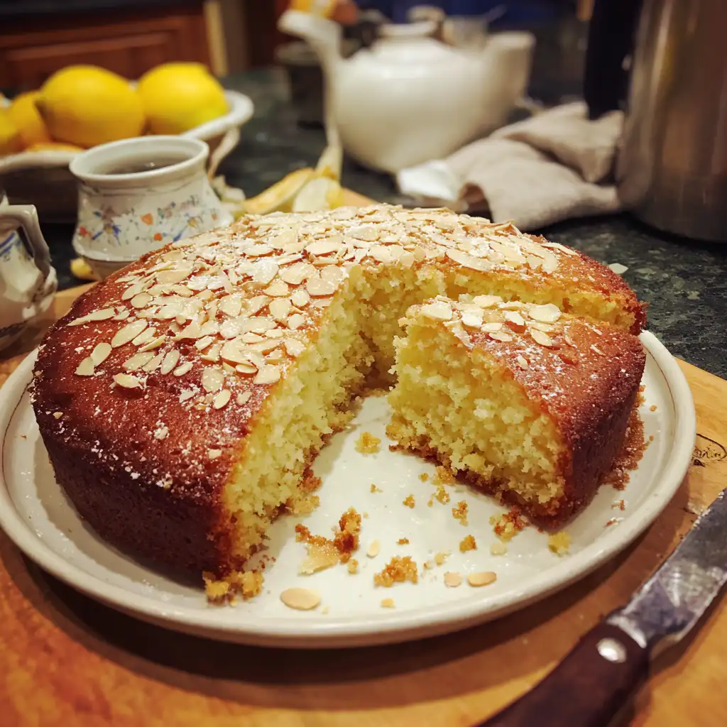 Lemon Almond Cardamom Cake