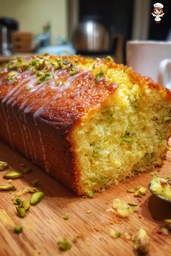 Lemon Pistachio Drizzle Cake