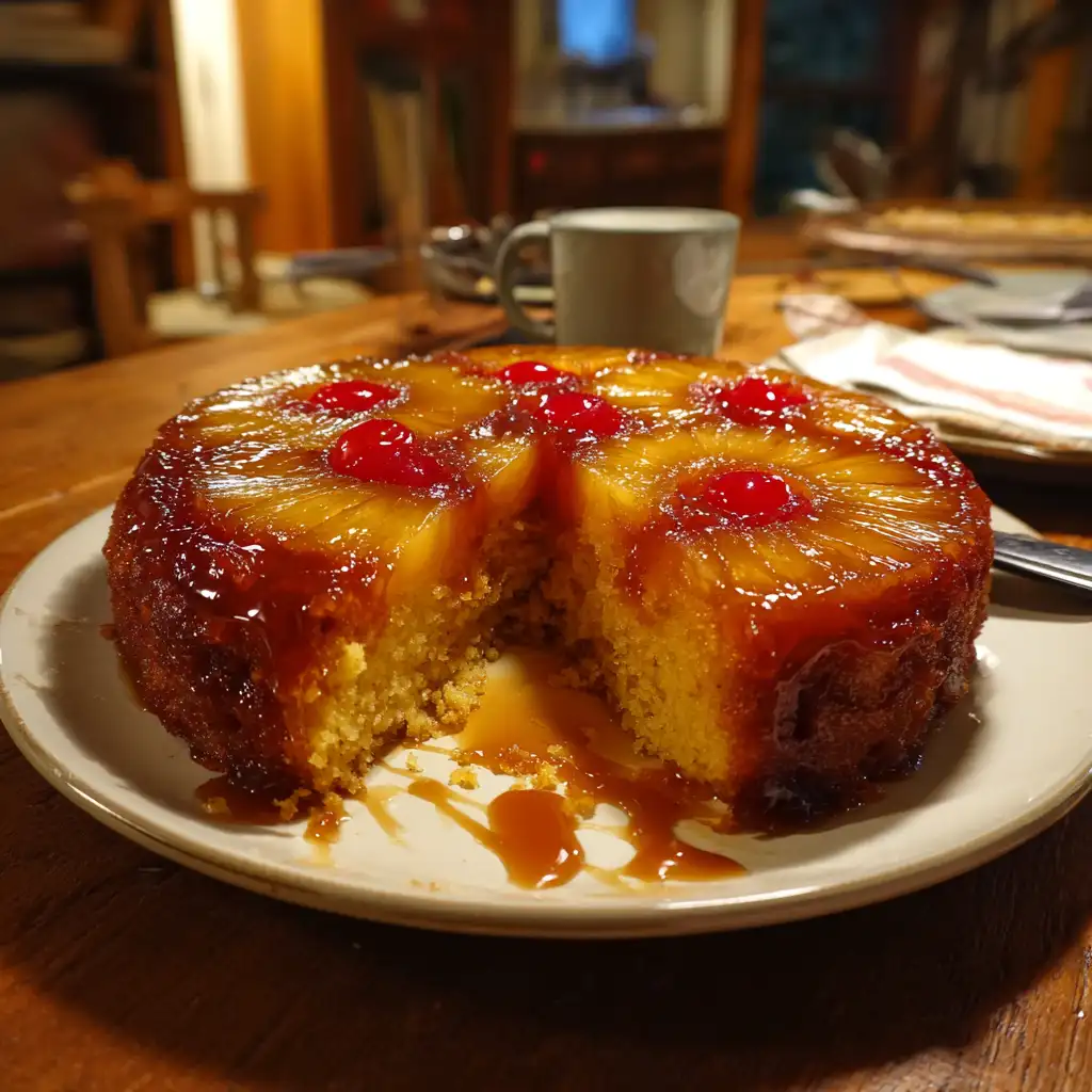 Pineapple Upside-Down Cake with Brown Sugar Caramel