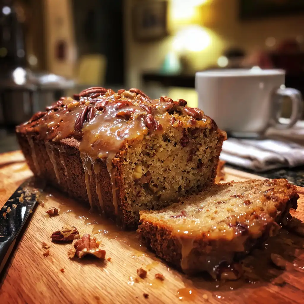 Spiced Apple Pecan Loaf with Maple Glaze