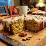 Spiced Pumpkin Pecan Cake with Cream Cheese Glaze