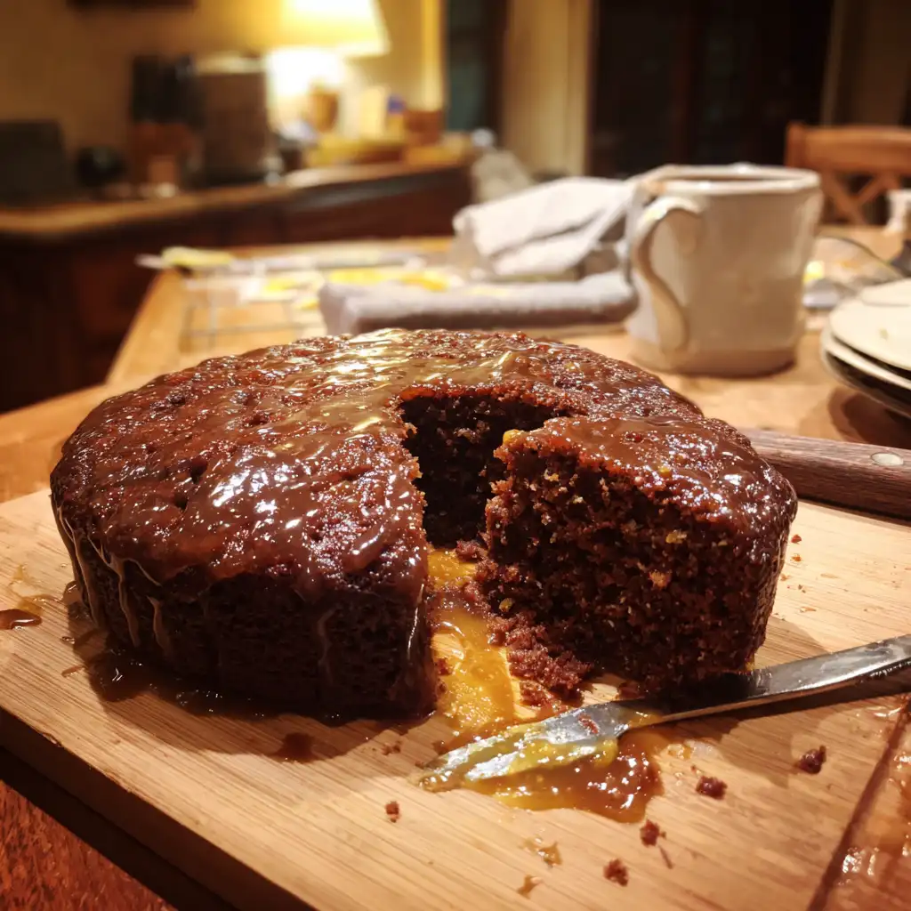 Sticky Chocolate Banana Cake with Toffee Glaze Recipe