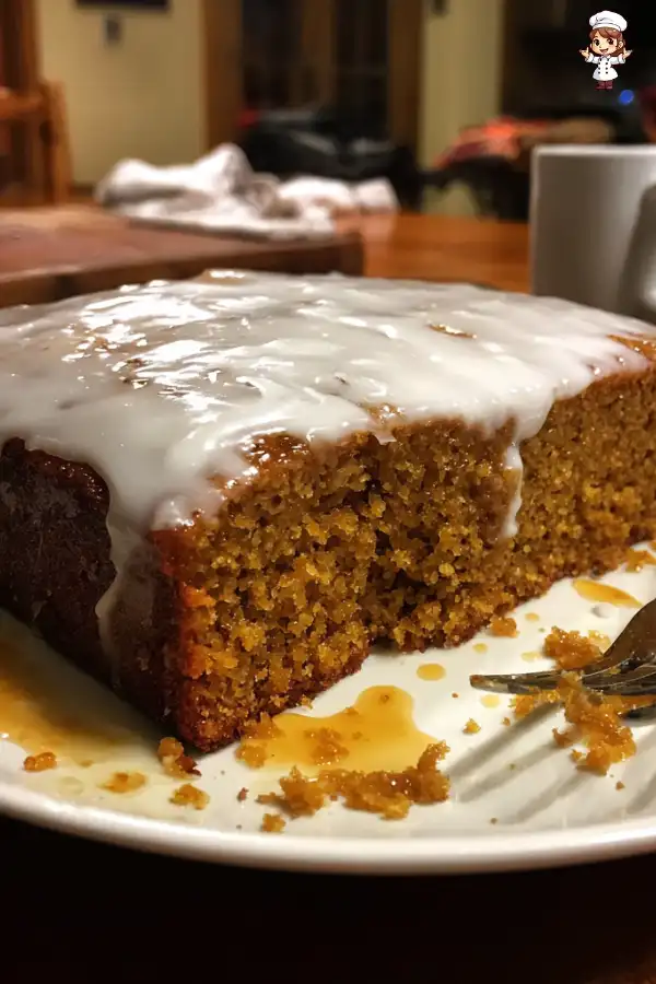 Sticky Ginger and Molasses Cake with Cream Cheese Glaze