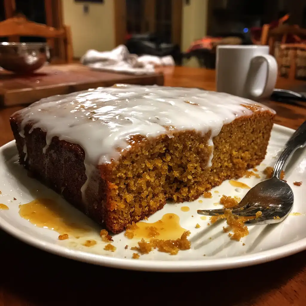 Sticky Ginger and Molasses Cake with Cream Cheese Glaze