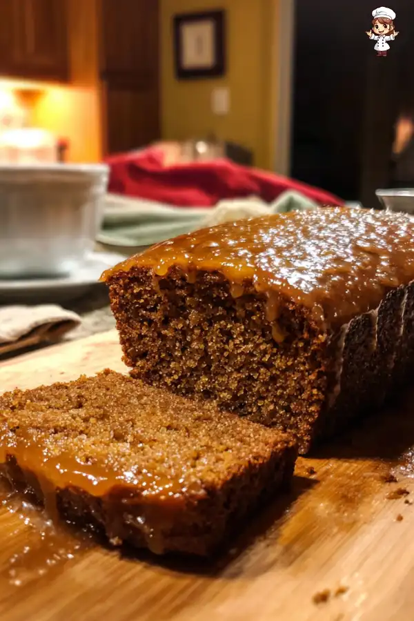 Sticky Gingerbread Cake Recipe with Caramel Glaze