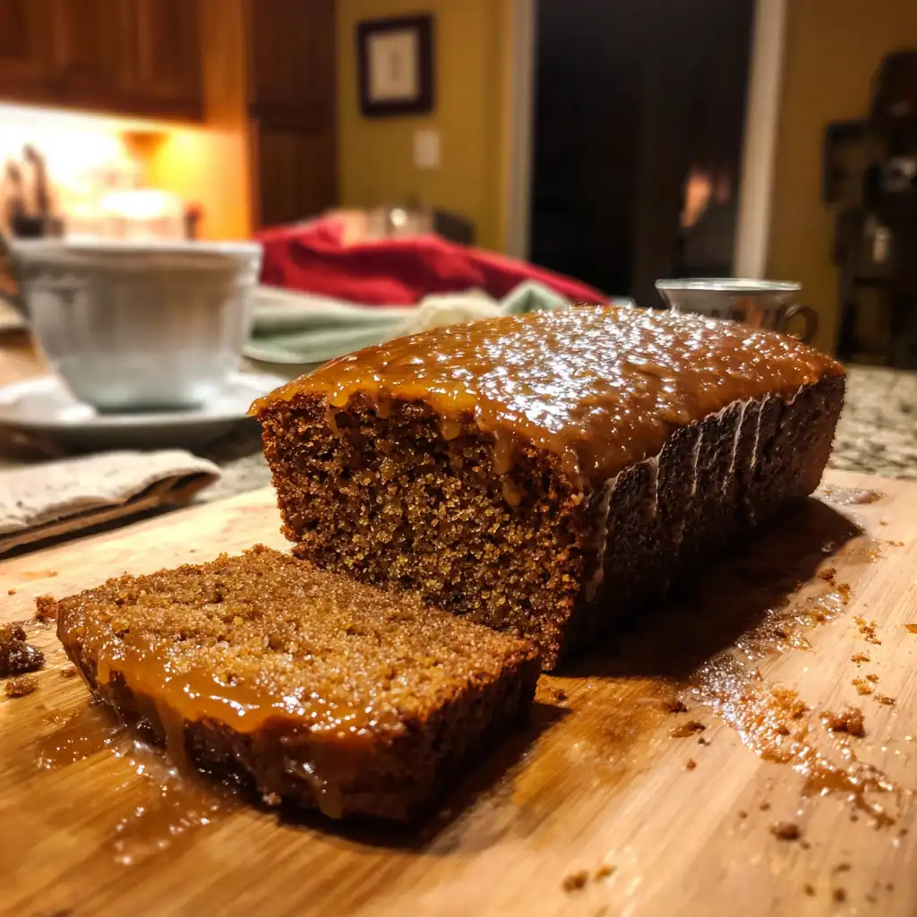 Sticky Gingerbread Cake Recipe with Caramel Glaze