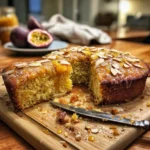 Sticky Passionfruit Almond Cake with Citrus Glaze