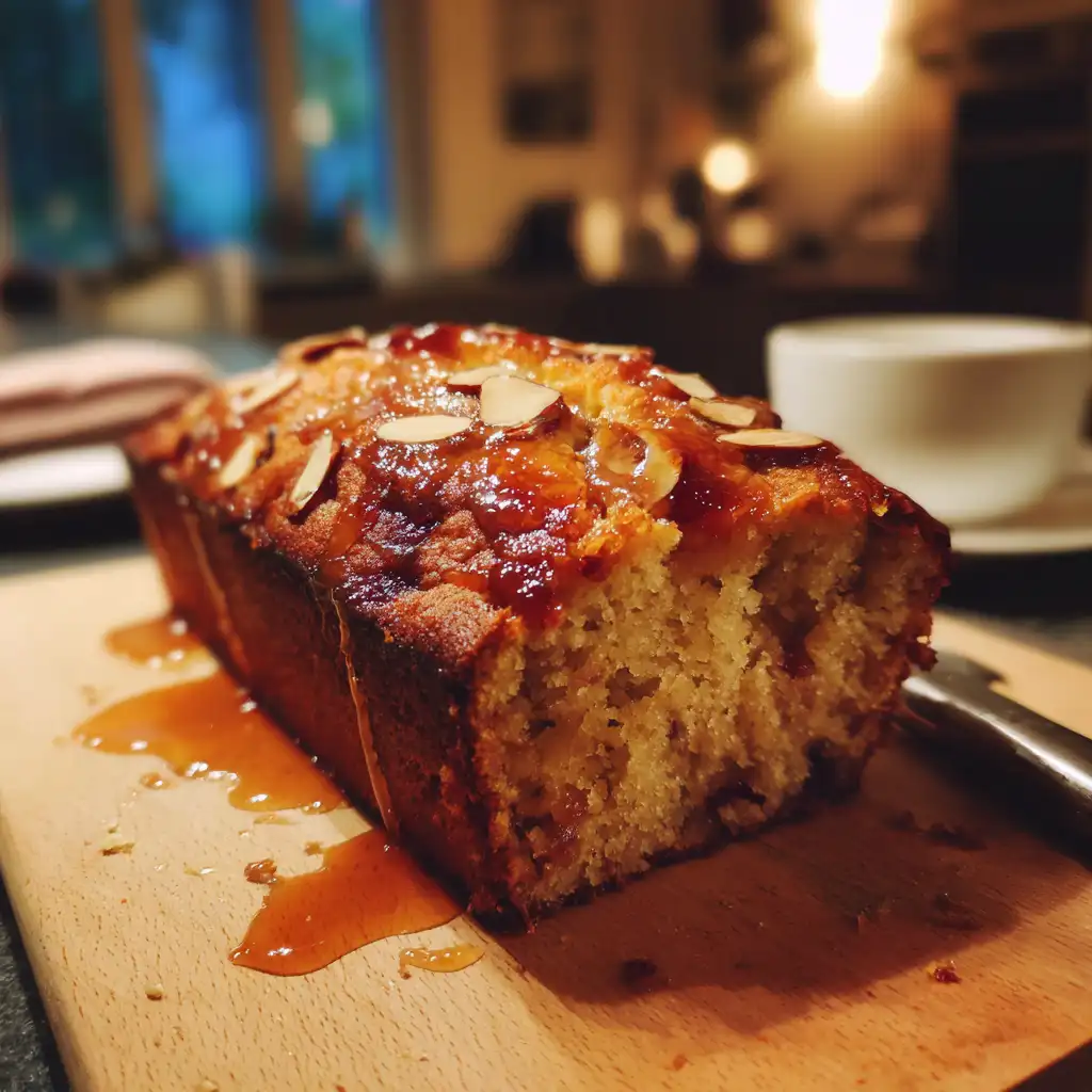 Sticky Plum Almond Cake with Spiced Syrup