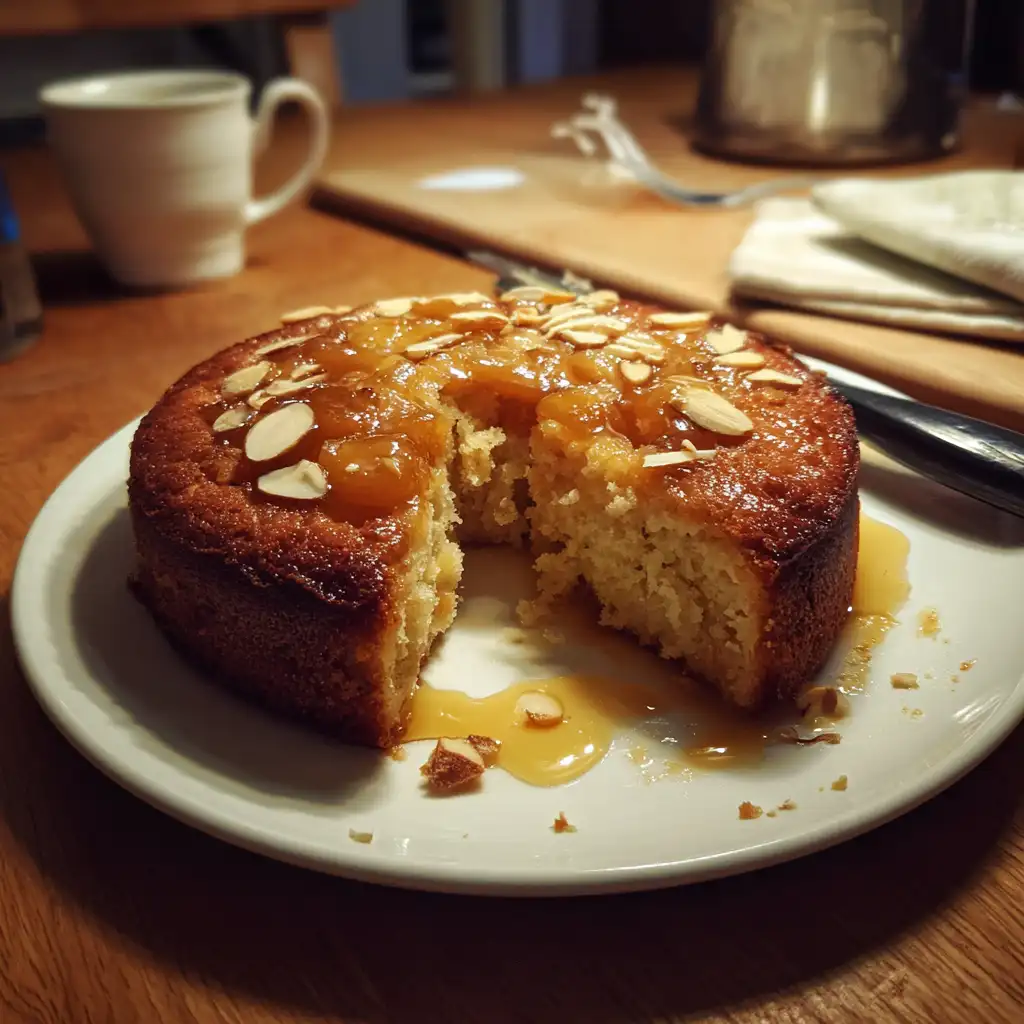 Warm Apricot Almond Cardamom Cake