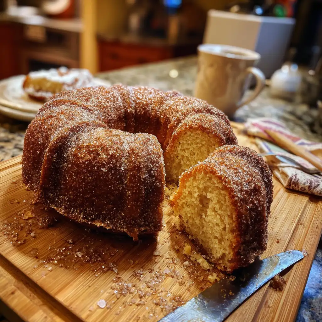 Apple Cider Donut Cake with Nutmeg Sugar