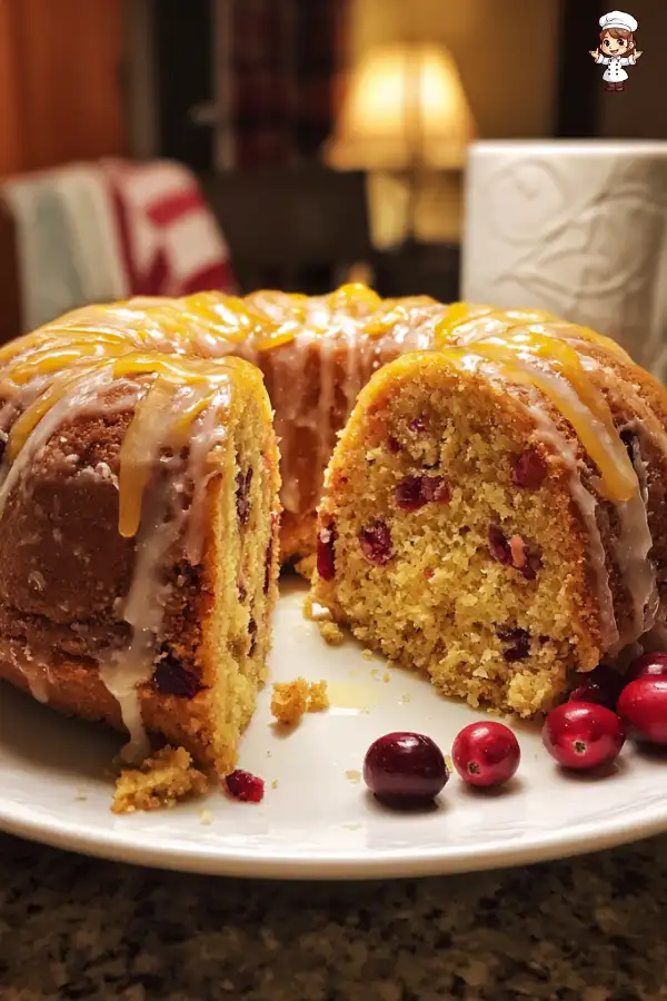 Apple Cranberry Bundt Cake Recipe with Orange Glaze