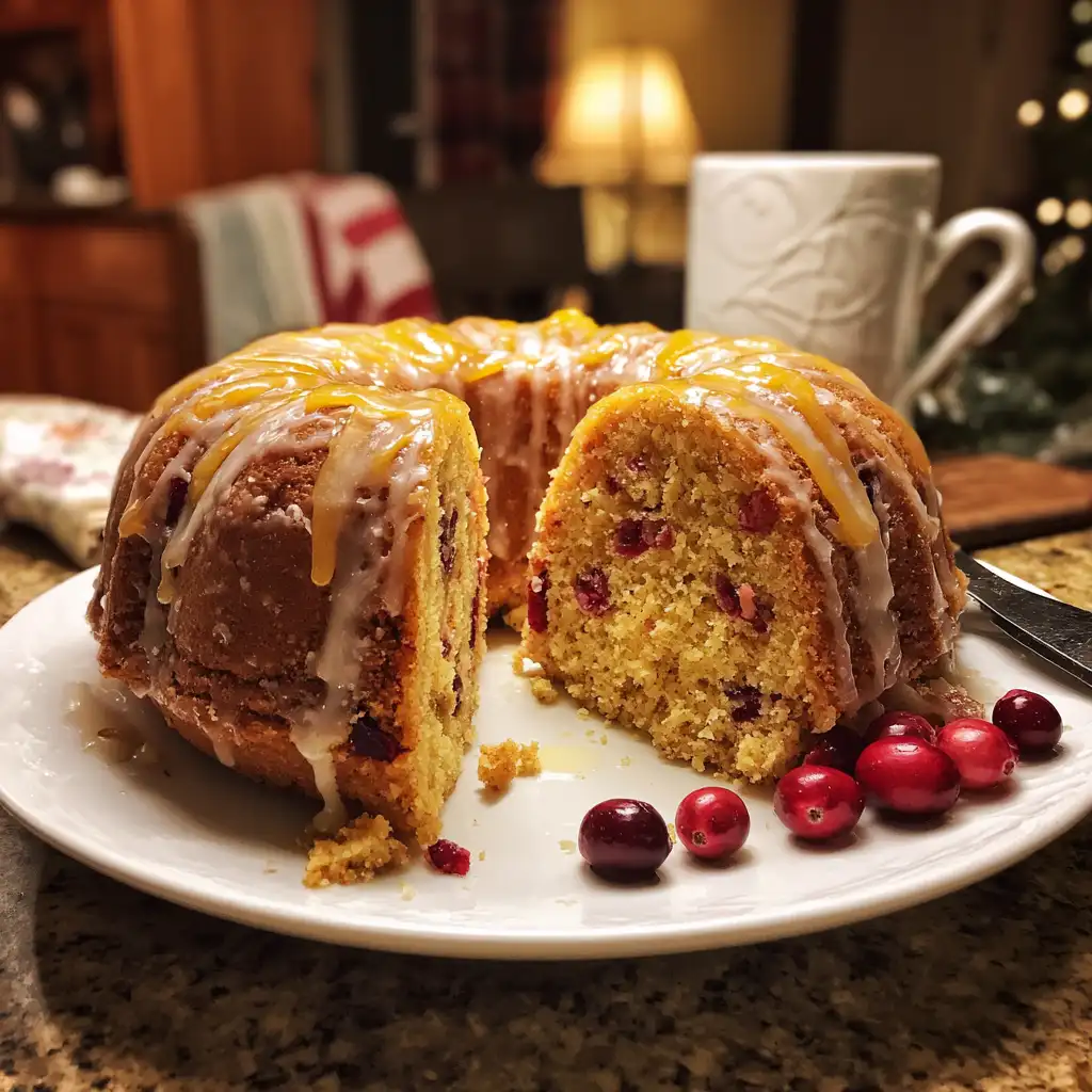 Apple Cranberry Bundt Cake Recipe with Orange Glaze