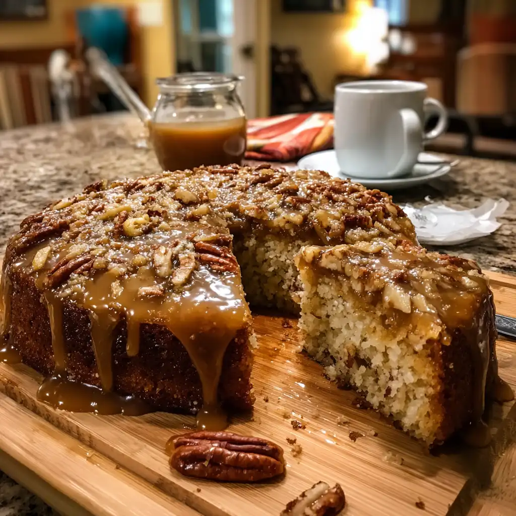 Apple Pecan Cake with Brown Sugar Frosting
