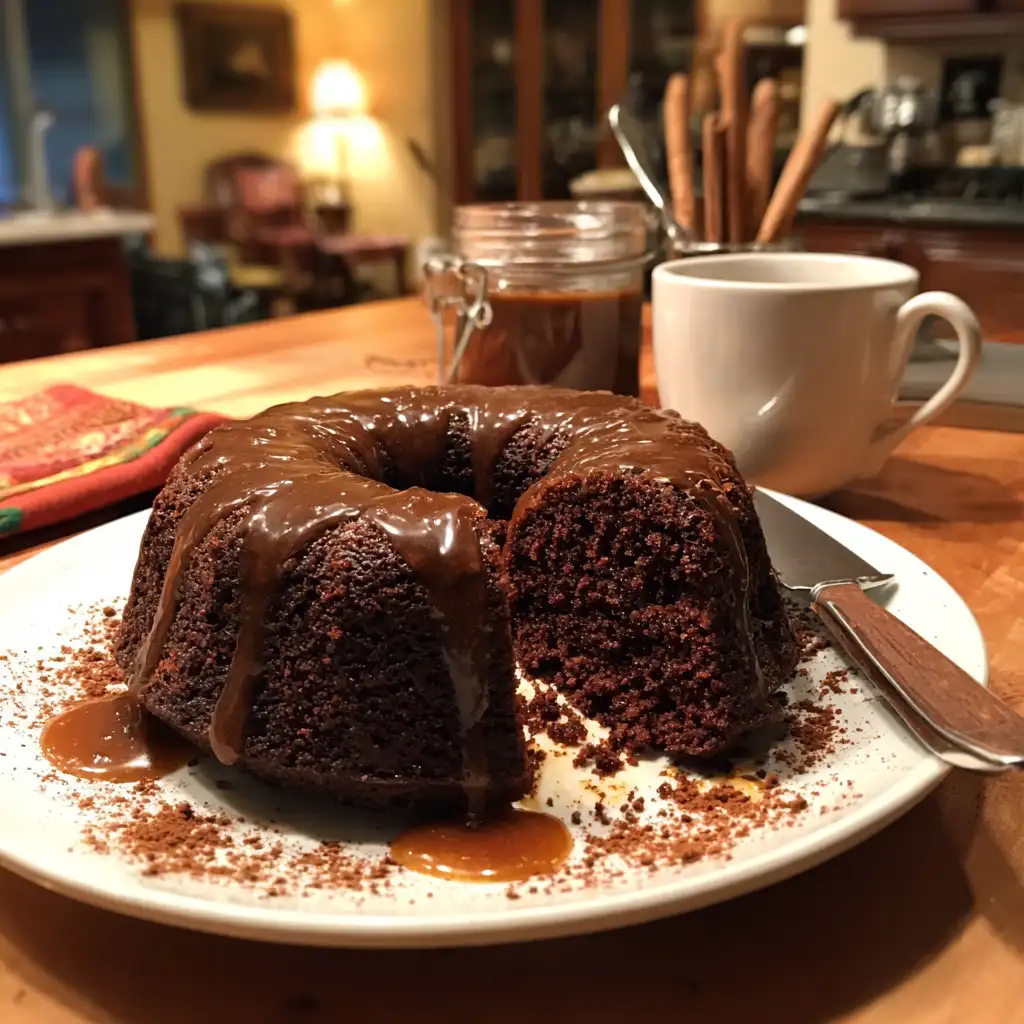 Chocolate Ginger Cake with Cinnamon Glaze