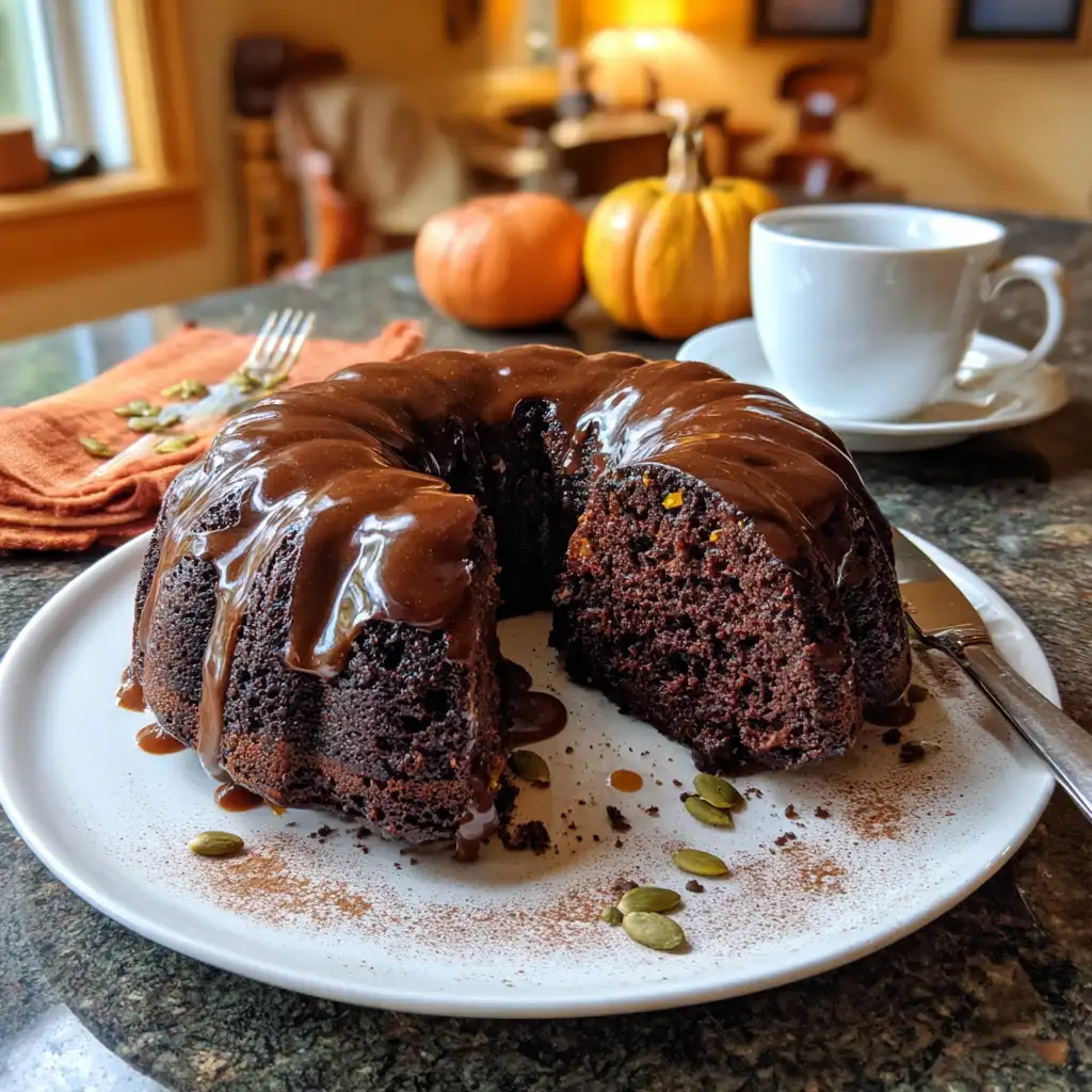 Chocolate Pumpkin Cake with Espresso Glaze Recipe