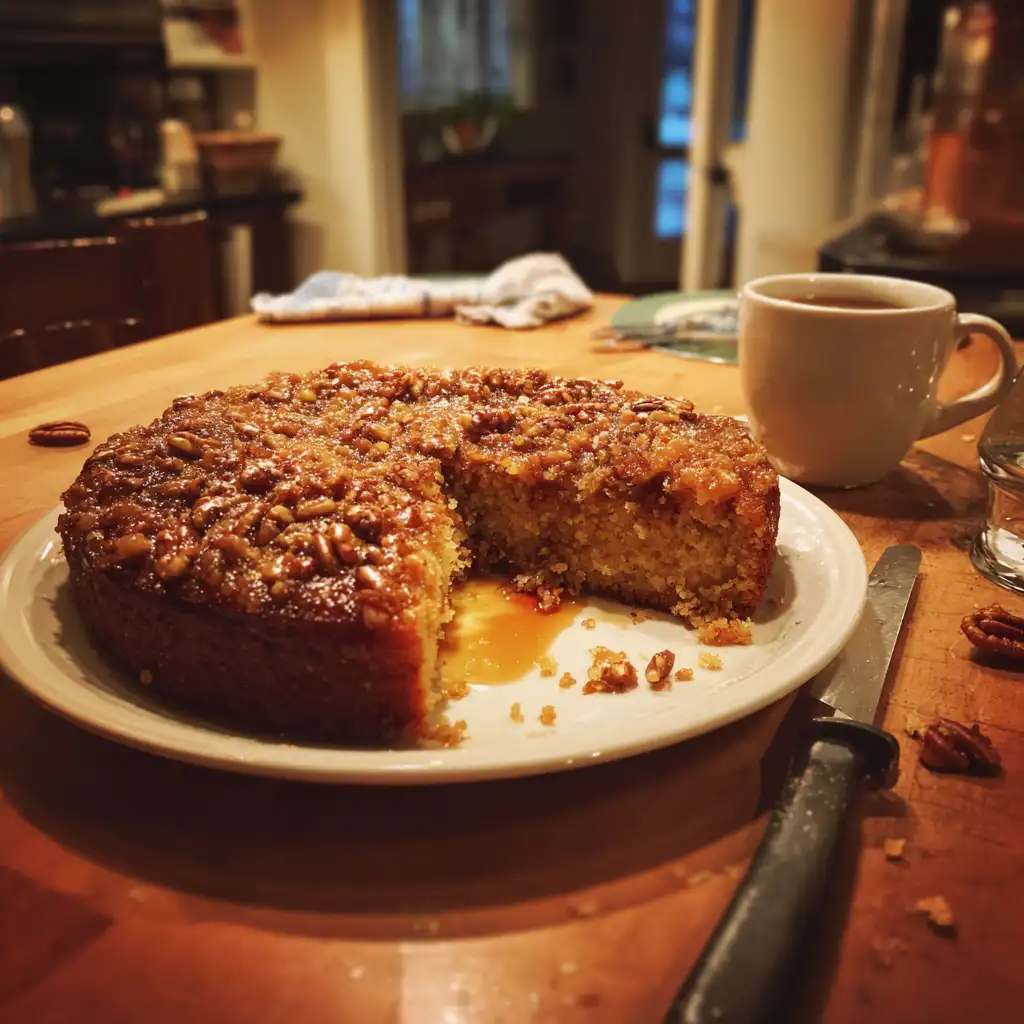 Maple Date Cake with Pecan Topping
