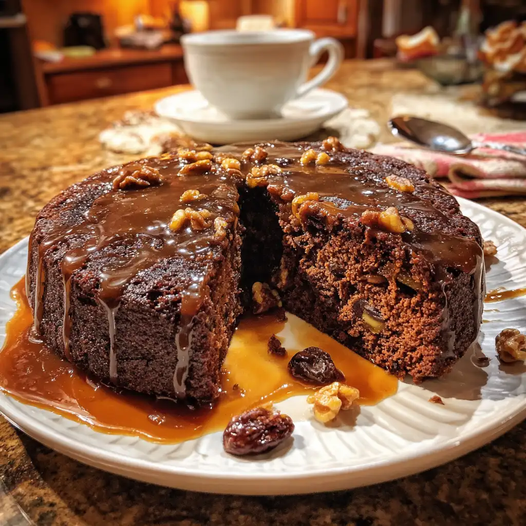 Mocha Date Cake Recipe with Brown Sugar Syrup
