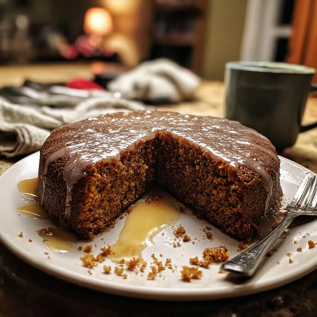 Molasses Spice Cake with Lemon Glaze