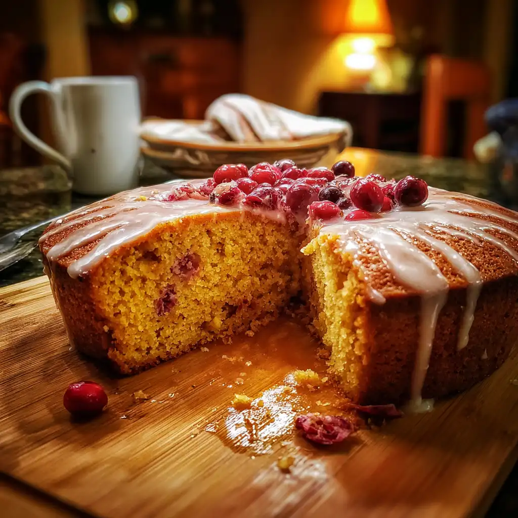 Orange Cranberry Spice Cake with Citrus Glaze