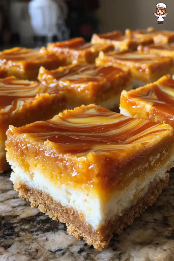 Pumpkin Caramel Cheesecake Bars