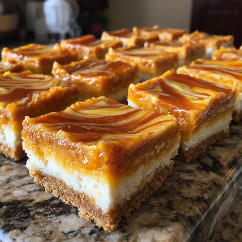 Pumpkin Caramel Cheesecake Bars