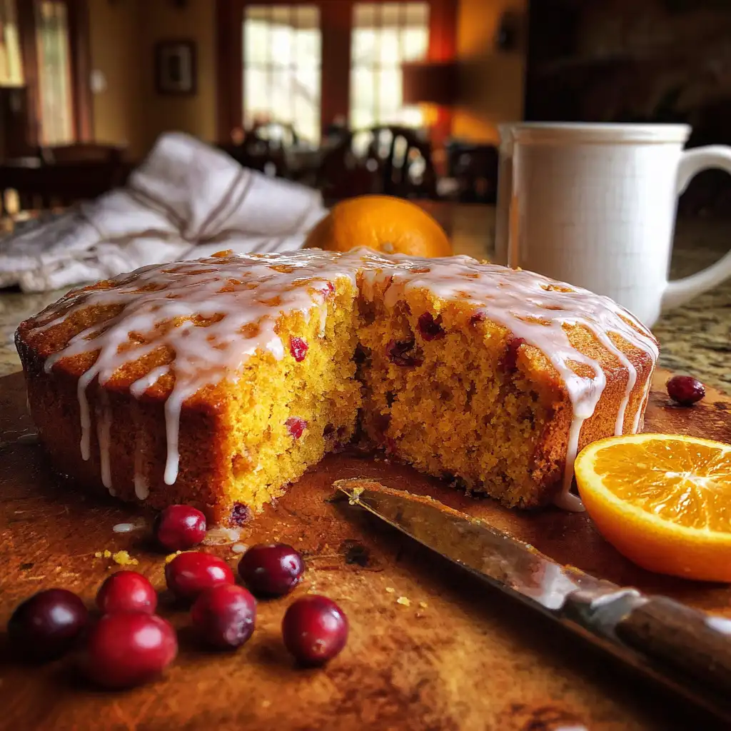 Pumpkin Cranberry Cake with Orange Glaze Recipe
