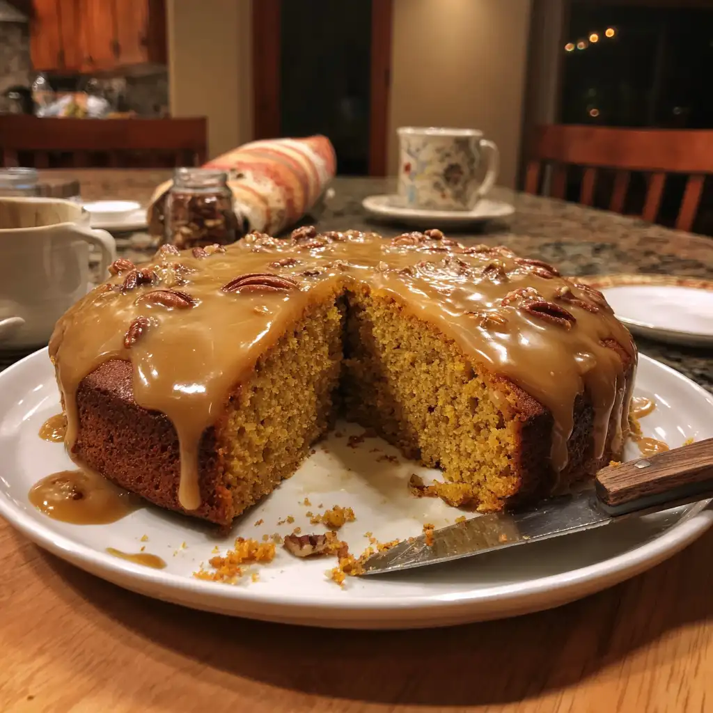 Pumpkin Pecan Cake with Brown Butter Glaze Recipe