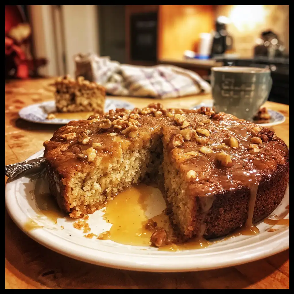 Spiced Apple Walnut Cake with Maple Drizzle Recipe